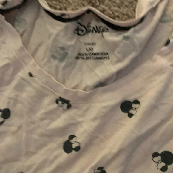 Disney Minnie Mouse Mickey Mouse Pajama Set Top Shorts Pink Black Large - Picture 15 of 15